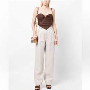Reformation Mason Linen Pleated Pants